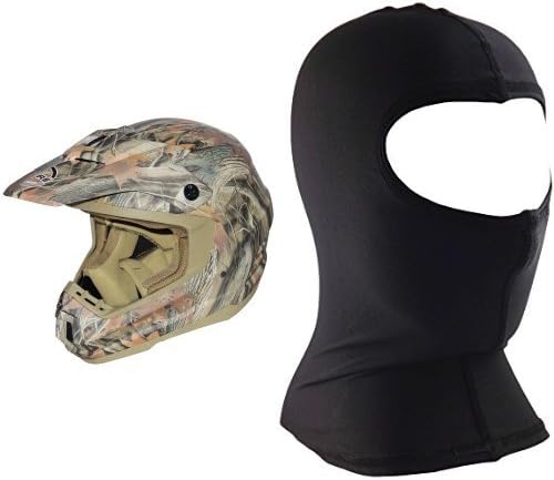 Core Forester MX-1 Off-Road Helmet (Tan Camouflage, Large) and Core Nylon Balaclava (Black, One Size) Bundle