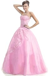 Strapless Organza Beaded Lace-Up Prom Dress/Quinceanera Dress 