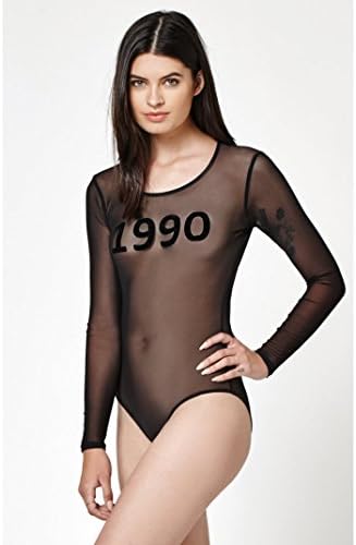 La Hearts Womens 1990 Mesh Long Sleeve Bodysuit