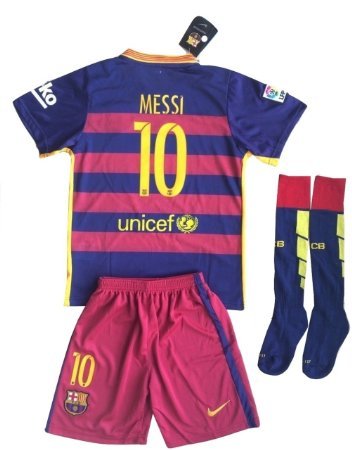 Barcelona Messi #10 Soccer Jersey Set & Socks Kids/Youths 11-13 Years Old