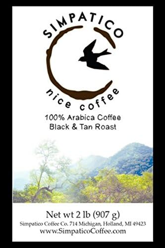 Simpatico Low Acid Coffee - Regular - Organic Black & Tan - Whole Bean (2 pound bag)
