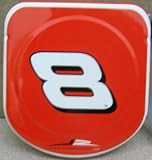 NASCAR METAL CD STORAGE CASE NUMBER 8 RED CASE WHITE LETTERS HOLDS 20 CD'S