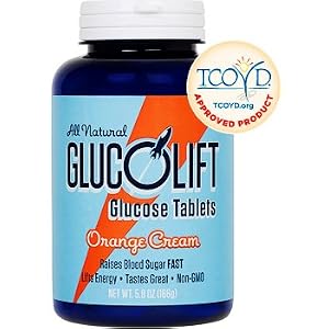 GlucoLift All-natural Non GMO Glucose Tablets- Orange Cream Flavor