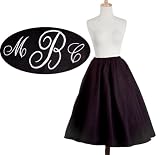 Hey Viv! 50s Style Black Felt Circle Skirt with Monogram