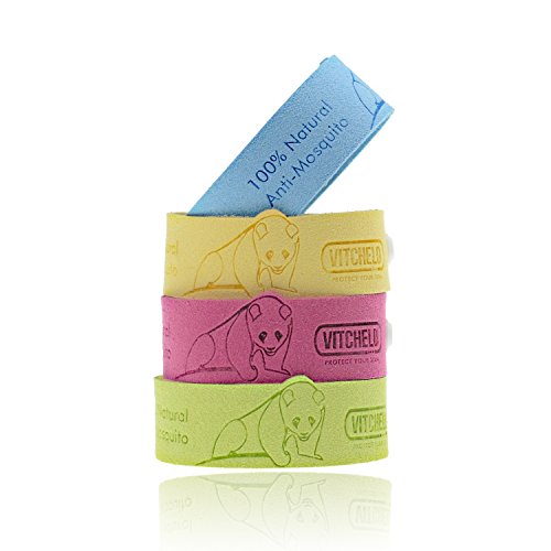 Deet Free All Natural Citronella Mosquito Insect Repellent Bracelet for Kids, Toddler & Adults - Safe Non Toxic Travel Size Mosquitos Bug Repellent Wristband (Microfiber)