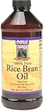 NOW Foods Rice Bran Oil,  100% Pure,  16 Ounce Bottle (Pack of 4)