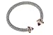 14K Yellow Gold and Sterling Silver Amethyst and Rhodolite Bangle Bracelet