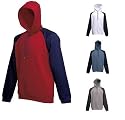 Baseball ( Raglan ) Hoodie von Fruit of the Loom ( Kapuzen Sweatshirt ) in vier Fraben und den Grössen S, M, L, XL und XXL
