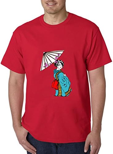 Heller Lee LISA Geisha Painting Simple Vivid Graphic Short Sleeve mens T-shirt Size L