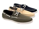 MENS BOATING DECK PUMPS MOCCASIN TRAINERS ESPADRILLES SHOES CANVAS BOYS SZ 7-12