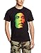 Bob Marley Face Rasta Tri-Color Adult Men's Black T-Shirt L