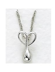 .925 Sterling Silver Heart & Tear of Christ Christian Jewelry Womens Religious Jewelry