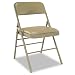 Bridgeport Products - Bridgeport - Deluxe Vinyl Padded Seat & Back Folding Chairs, Taupe, 4/Carton - Sold As 1 Carton - Heavy-duty, full-size 7/8