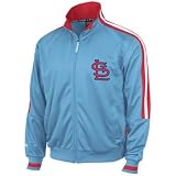 St. Louis Cardinals Majestic Cooperstown Light Blue Therma Base Track Jacket - M