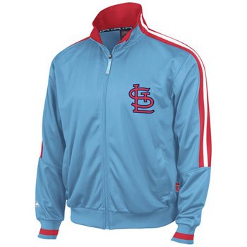 St. Louis Cardinals Majestic Cooperstown Light Blue Therma Base Track Jacket - L