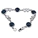 Embolden Jewelry Best for Valentine's Day Girlfriend Gifts - Silver Blue Abalone Paua Shell Heart Love Bracelet for Women