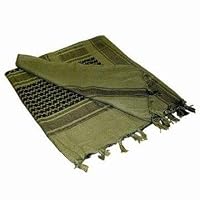Ultimate Arms Gear Tactical Scarf - Shemagh - Kafiya - Keffiyeh Head Wrap : OD Olive Drab Green / Black 100% Cotton from Ultimate Arms Gear