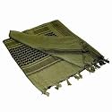 UAG Tactical Scarf - Shemagh - Kafiya - Keffiyeh : OD Olive Drab Green / Black 100% Cotton