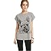 Cartoon French Bulldog Pattern Printed Women's Gray Loose Short-sleeved T-shirt