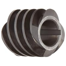 Martin WG12Q Worm, Quadruple Lead, 14.5° Pressure Angle, High Alloy Steel, Inch, 1.125" Face, 5/8" Bore Diameter, 1" Pitch Diameter