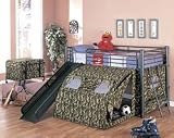 GI Camouflage Tent Loft Bed with Slide