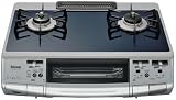 リンナイ ガステーブル 水無し両面焼グリル(プロパンガス用)右ハイカロリーバーナー ダークブルー RTES66VCTS(DB)R-LPGの画像
