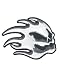 Aufkleber Geist, 3D-Chrome-Sticker, Small silber-schwarz, 55 x 50 mm