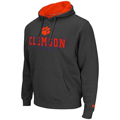 Clemson Tigers Mens Charcoal Zone 2 Embroidered Hoodie