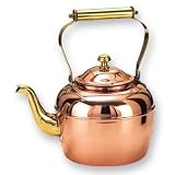 Old Dutch 2 1/2 Quart Decor Copper Teakettle With Brass Handle