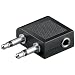 Wentronic Flugzeugadapter (2x3,5mm mono Stecker auf 3,5mm stereo Buchse)