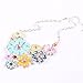 Colorful Flower Cluster Festoon Y-Necklace Bib Statement Necklace Earring Set