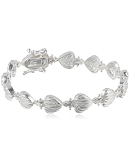 Sterling Silver Seashell Link Bracelet, 7"