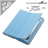 Acase(TM) EZ-Carry Polyurethane Case (ULTRA SLIM) Folio Stand for Apple iPad 2 2nd Generation WiFi / 3G Model 16GB, 32GB, 64GB NEWEST MODEL (Sky Blue)