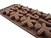 Gingerbread and Candy Cane Holiday Christmas Brown Silicone Non-stick, Flexible Chocolate Mold Pan