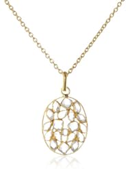 Elyssa Bass Designs 18K Vermeil Rose Cut Oval Crystal Quartz Necklace