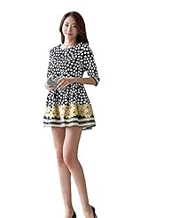 Sexy Spring Summer Polyester Dots Print Short Wedding Dress/Mini Dress 