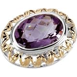 14K Yellow Gold, Sterling Silver and Amethyst Ring