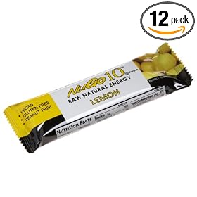 NuGo 10 Raw Natural Energy, Lemon, 1.76-Ounce Bars (Pack of 12) by NuGo