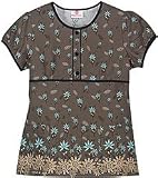 Scrubs - White Cross 100% Cotton Squiggle Sunflower Contrast Round Neck Scrub Top