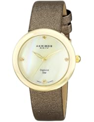 Akribos XXIV Womens AK687YG Impeccable Analog Display Swiss Quartz Brown Watch
