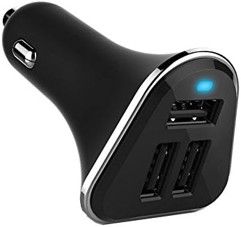 Tiwkich High Speed Universal Rapid Mini Output 5V 5.2A 26W Portable Travel 3 Port USB Car Charger Adapter Power Supply For iPad Iphone 5S 4S Ipad HTC Samsung and other Android Tablet and Cellphones -Black