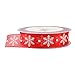 Fowod Organza Printed Snowflake Ribbon DIY Crafts Holiday Decor,22 Yard/66 Feet,1 Inch Wide (Red)