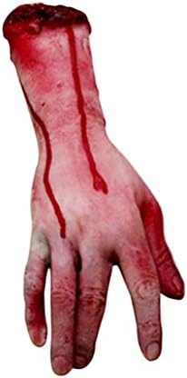 1PC Bloody Hand Halloween Body Parts Zombie Skinned Bloody Fake Lifesize Arm Hand Cosplay Prop Deter Creepy Severed Hand Walking Dead