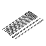 uxcell　トルクスねじ回しビット　10個入り　6.35mmのシャンク　T15　シルバートーン