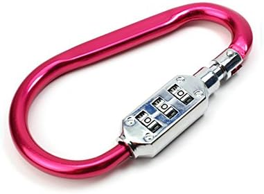 Blogger 3 Dial Combination Lock Travel Code Locks Resettable Combination Padlock Key Chain Mountaineering Key Buckles Mini Password Locker for Luggage D-type Arc-shaped Rock Climbing Travel Padlock