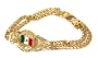 MENS 24k Gold Layered (GL) Diamond Cut Mexico Flag Coin Curb Chain Bracelet ~ LIFETIME WARRANTY 9" Size