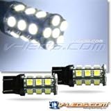 2 WHITE SMT 27 LED PARKING/BACKUP LIGHT BULBS 7443 7440