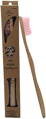 Bamboo Toothbrushes for Adults with 100% Biodegradable Eco­Friendly Handles and SuperSoft Nylon Bristles Promote Responsible Dental Care, Single Pack