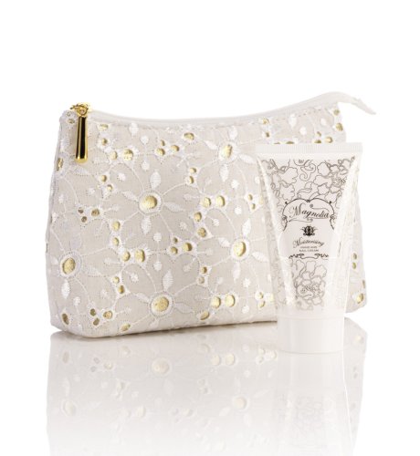 Magnolia Hand Cream & Cosmetic Bag Set