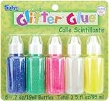 Glitter Glue 0.7 Ounces 5/Pkg-Spring